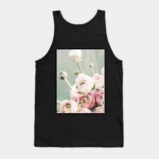 Flowers print, Pink, Pastel, Fashion print, Scandinavian art, Modern art, Wall art, Print, Minimalistic, Modern Tank Top